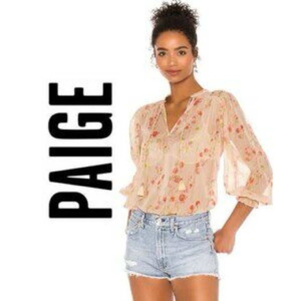 Paige Indira After
Glow Peach Sheer
Blouse Size S